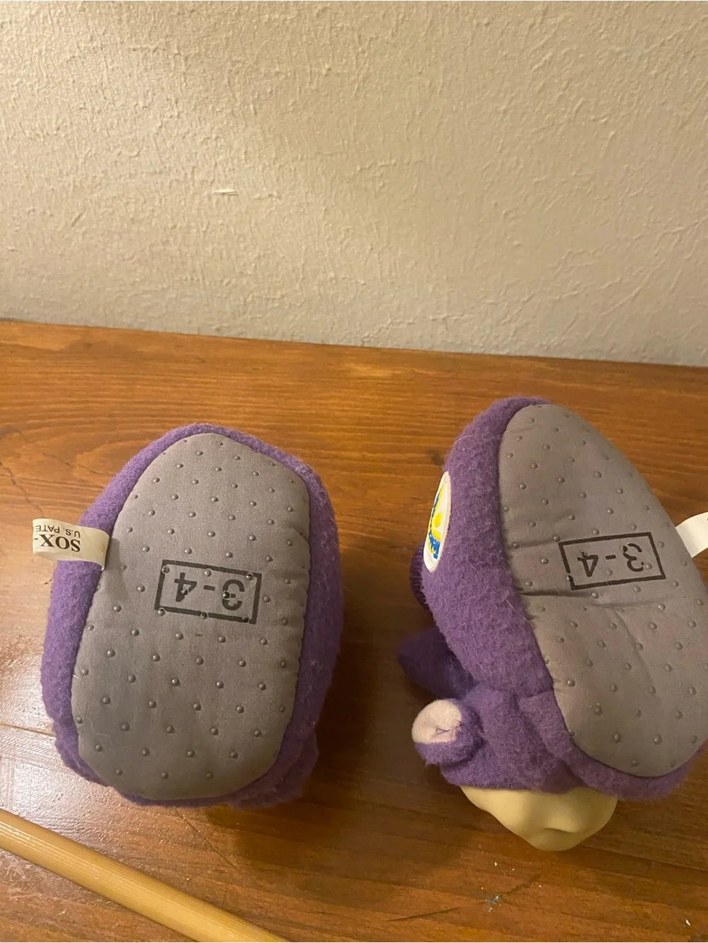 Vintage Telletubbies 1999 Tinky Winky Purple Toddler Slippers Sz3-4 Rare HTF